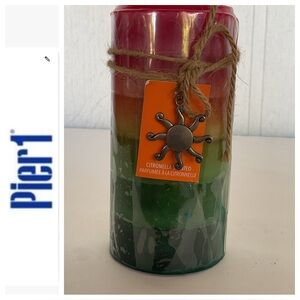 Pier 1 Citronella Pillar Candle NWT